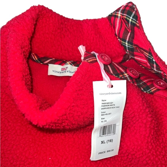 NWT Vineyard Vines Sherpa Mock Neck Tunic | Size Girls XL (16) - Picture 2 of 8
